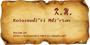 Kolozsvári Márton névjegykártya